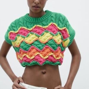 Zara Green Knit Sweater